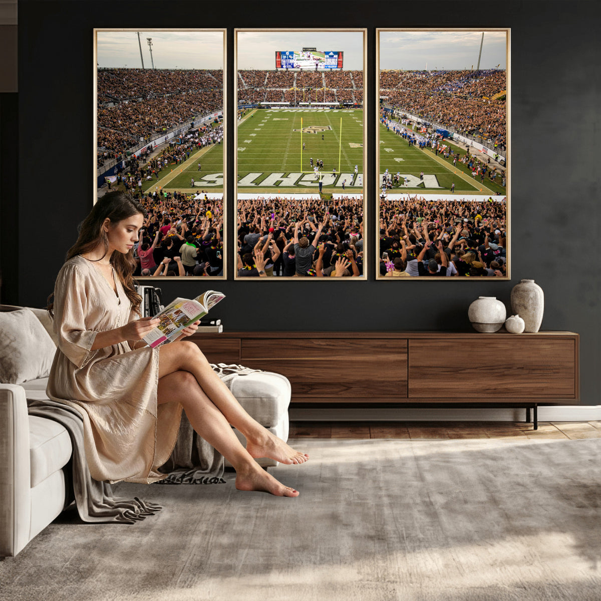 38659-MGV-CV-36X24 - UCF Knights Football Team Print - Orlando FBC Mortgage Stadium Canvas Print