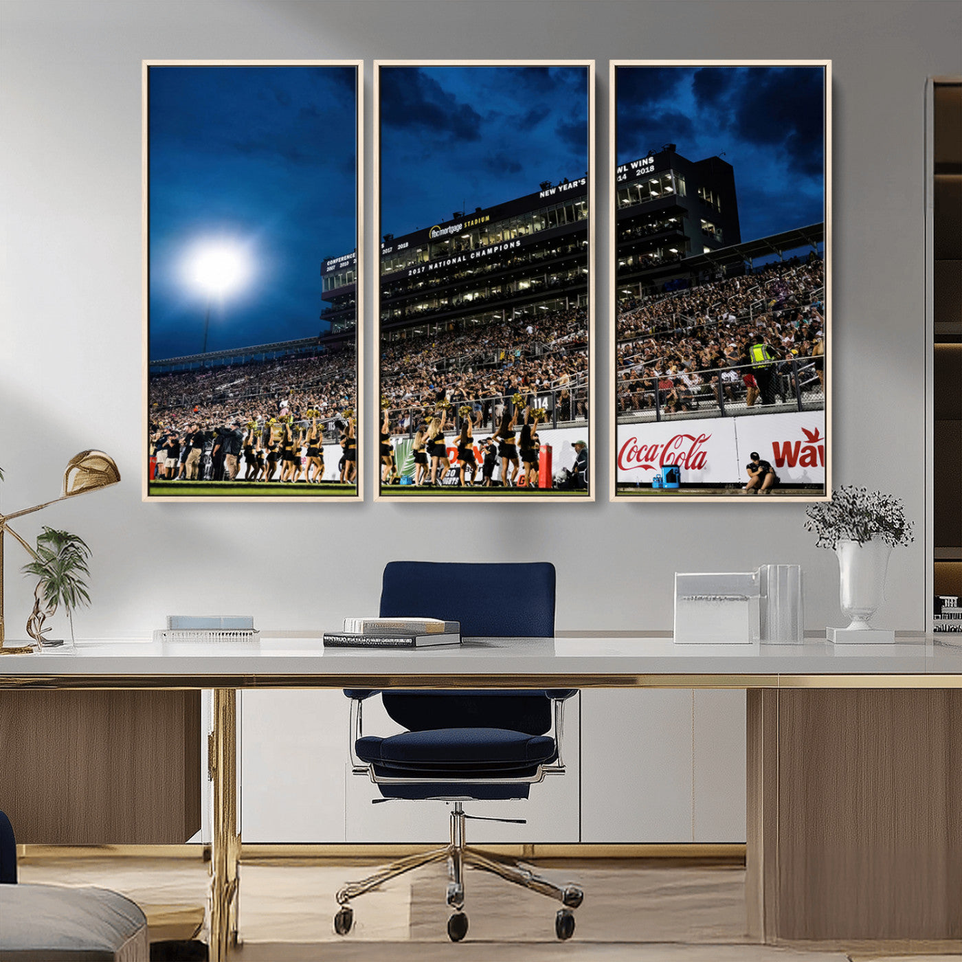 MGV-FC-48X32-3P - UCF Knights Football Team Print - Orlando FBC Mortgage Stadium Wall Art Canvas Print