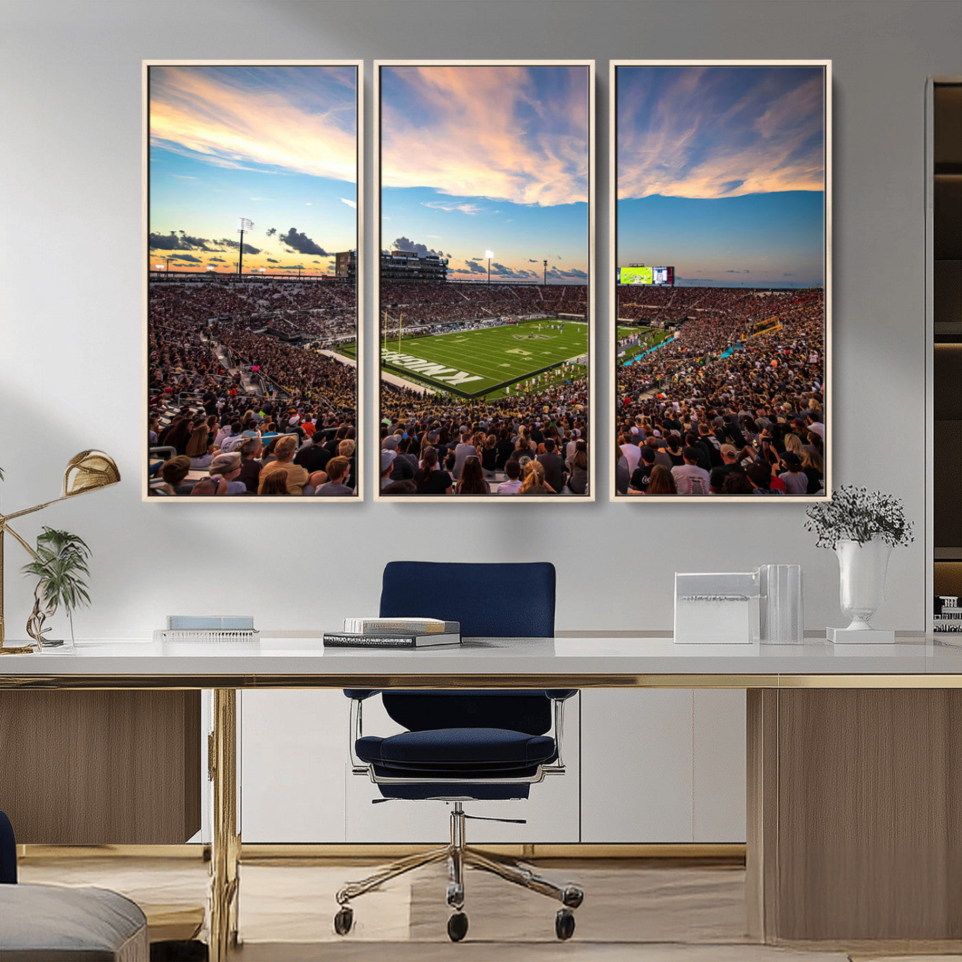 MGV-FC-48X32-3P - UCF Knights Football Team Print - Orlando FBC Mortgage Stadium Wall Art Canvas Print