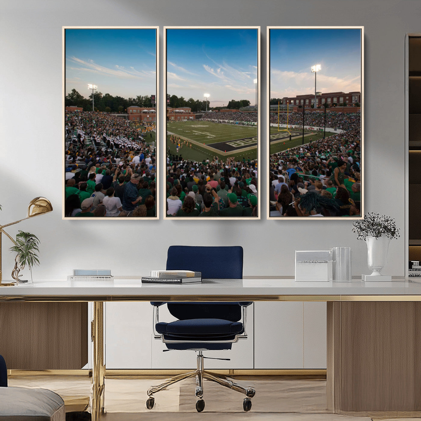 MGV-FC-48X32-3P - University of Charlotte 49ers Football Team Print - Charlotte Jerry Richardson Stadium Wall Art