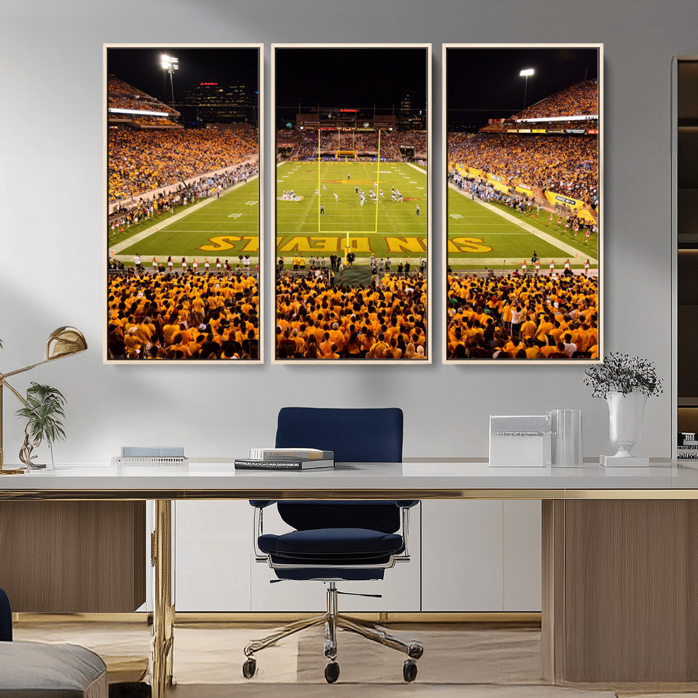 MGV-FC-48X32-3P - ASU Sun Devils Football Team Print - Phoenix Mountain America Stadium Wall Art Canvas Print