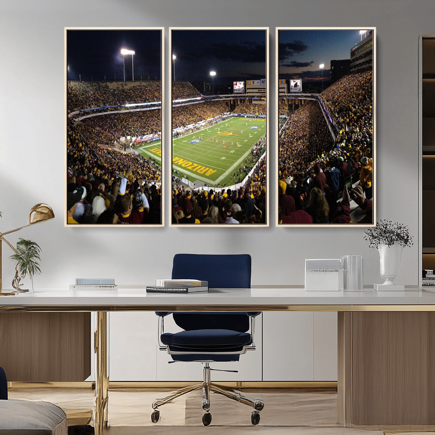 MGV-FC-48X32-3P - ASU Sun Devils Football Team Print Canvas - Phoenix Mountain America Stadium Wall Art Canvas Print