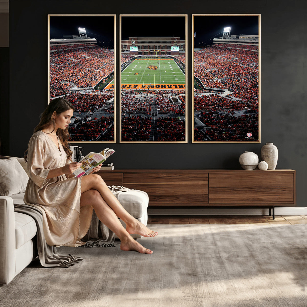 81675-MGV-CV-36X24 - Boone Pickens Stadium Wall Art Oklahoma State Cowboys Print