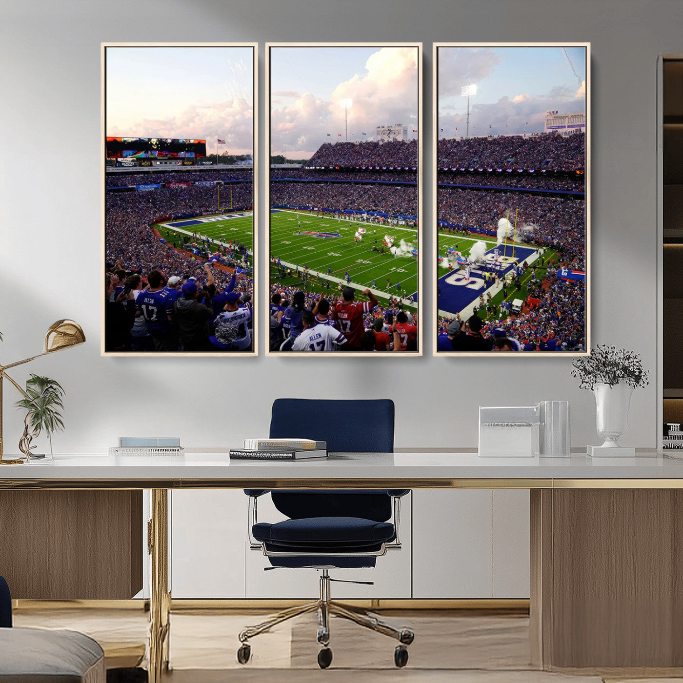 MGV-FC-48X32-3P - Buffalo Bills Football Team Print - Buffalo Highmark Stadium Wall Art Canvas Print