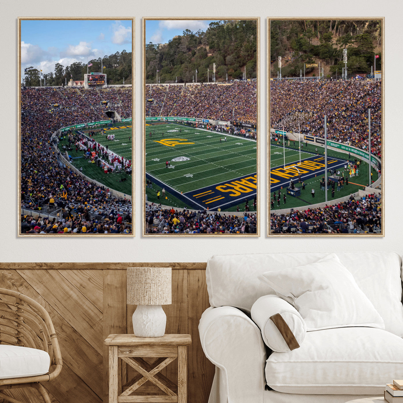 38054-MGV-CV-36X24-University of California Golden Bears Football Team Print - Berkeley California Memorial Stadium Art Canvas Print