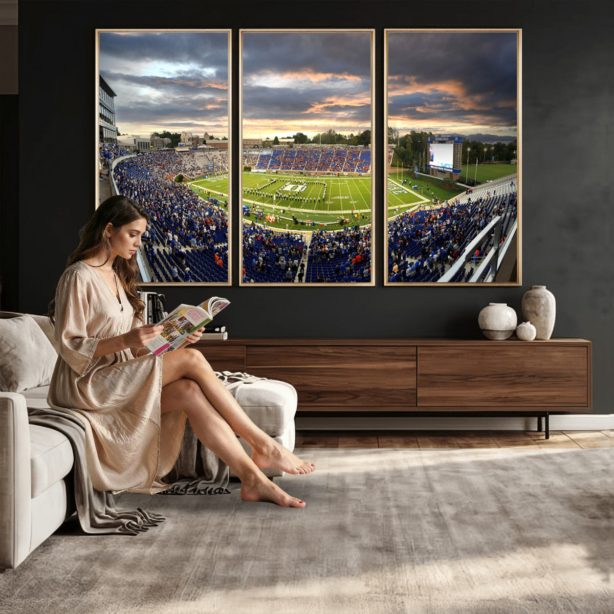 60433-MGV-CV-36X24 - Duke University Blue Devils Football Team Print, Durham
