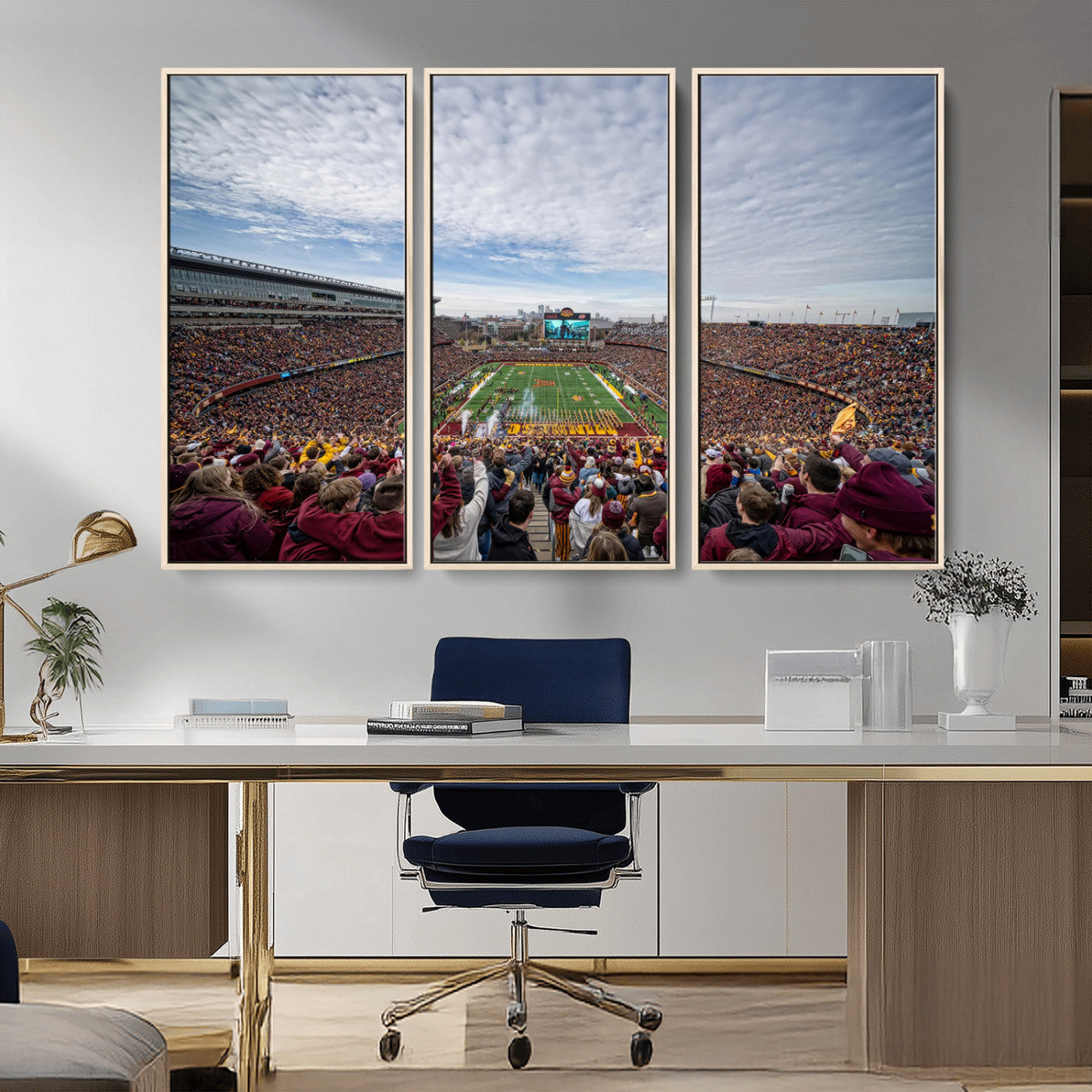 MGV-FC-48X32-3P - University of Minnesota Golden Gophers Football Team Print - Minneapolis Huntington Bank Stadium Art