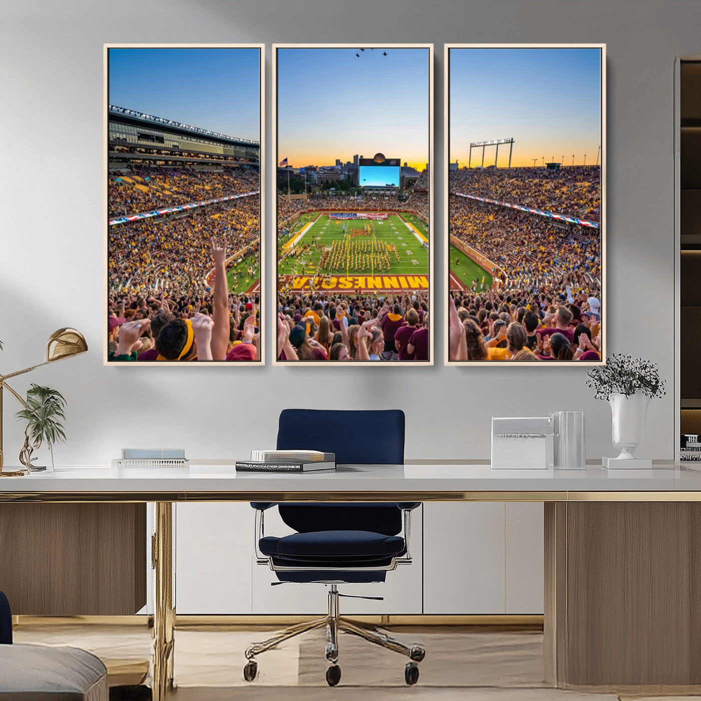 MGV-FC-48X32-3P - University of Minnesota Golden Gophers Football Team Print - Minneapolis Huntington Bank Stadium
