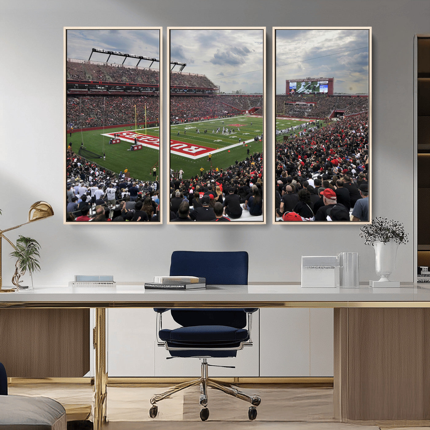 MGV-FC-48X32-3P - Rutgers Scarlet Knights Football Team Print - SHI Stadium, Piscataway Wall Art Canvas Print