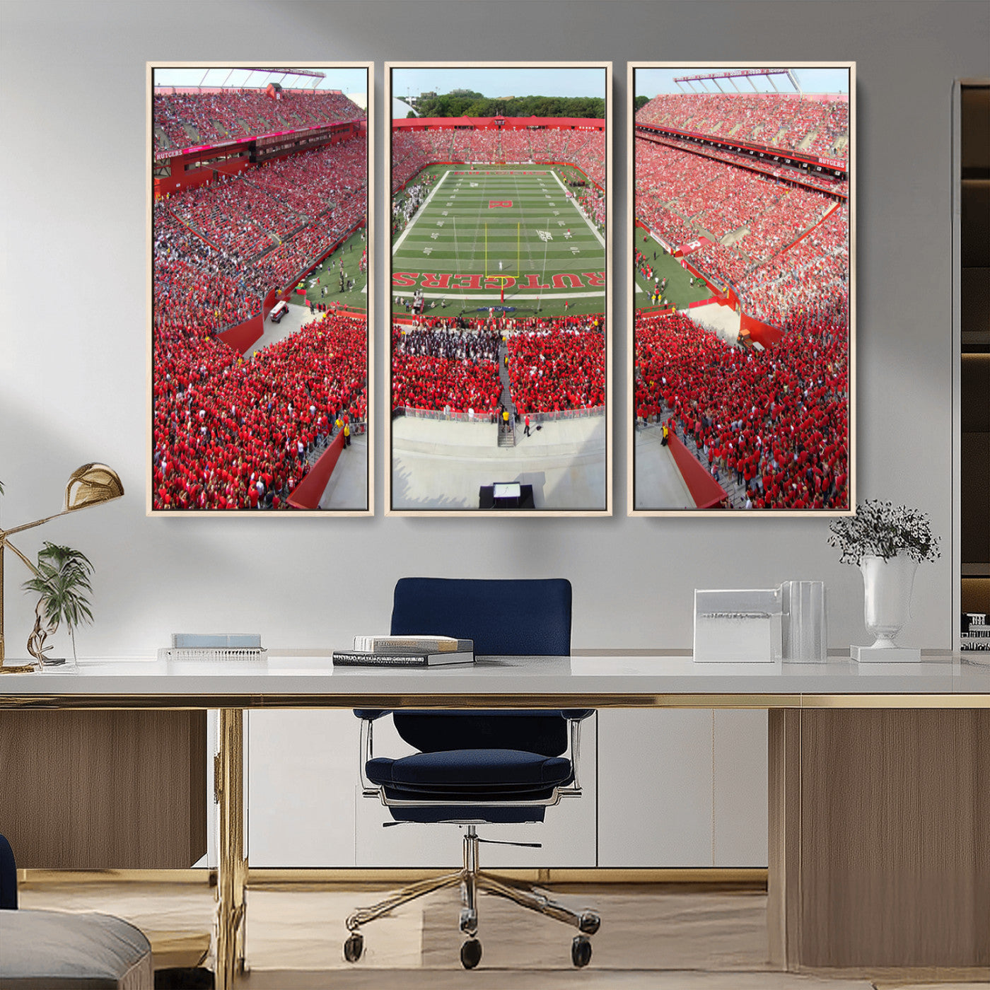MGV-FC-48X32-3P - Rutgers Scarlet Knights Football Team Print - Piscataway SHI Stadium Wall Art Canvas Print