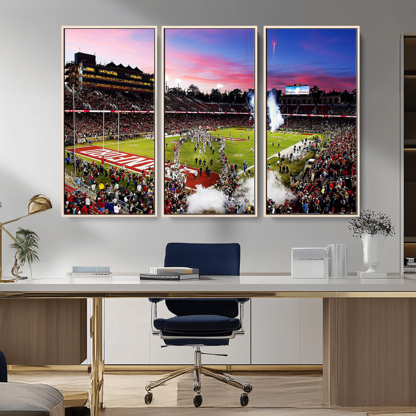 MGV-FC-48X32-3P - Stanford University Cardinal Football Team Print - Stanford Stadium Wall Art Canvas Print