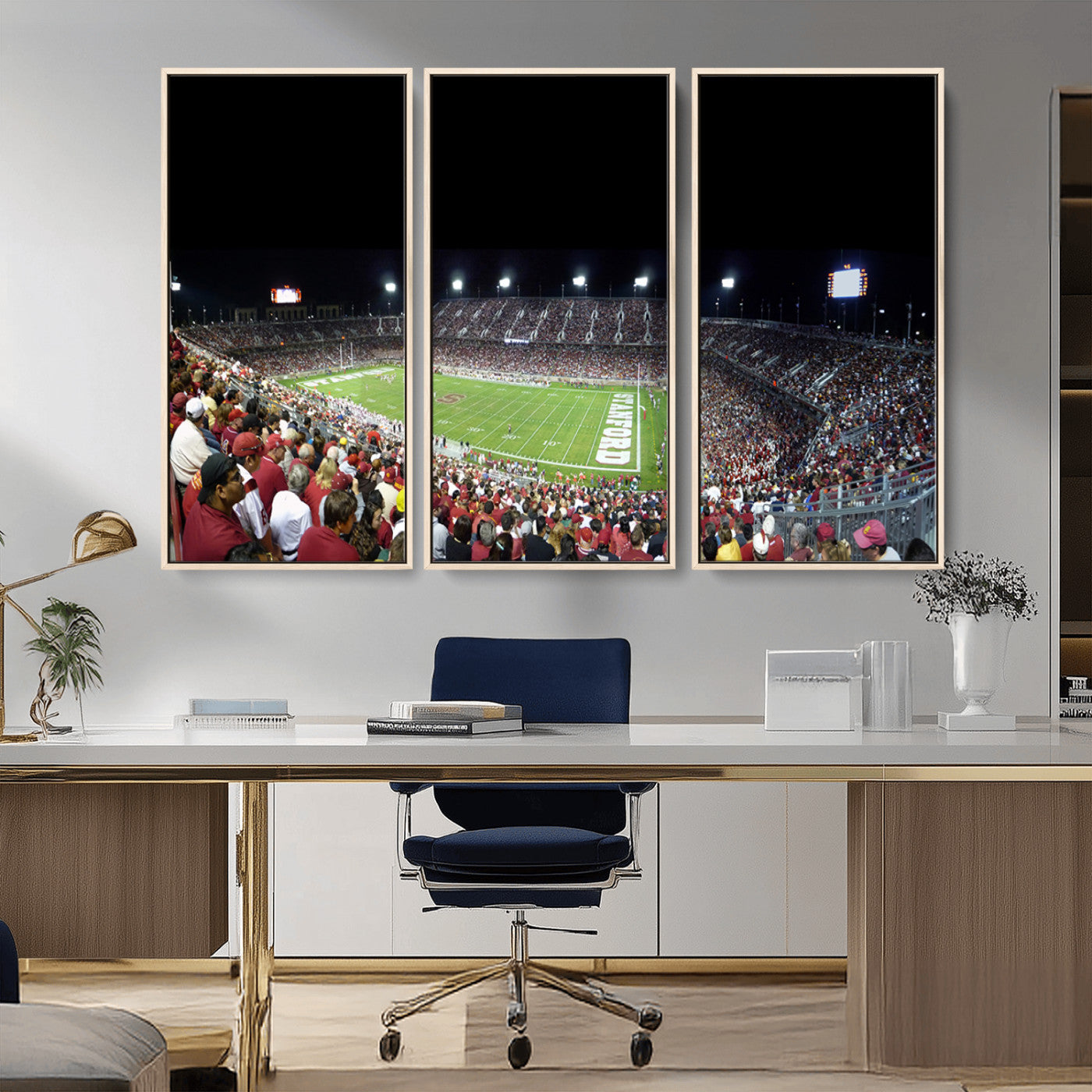 MGV-FC-48X32-3P - Stanford University Cardinal Football Team Print - Stanford Stadium Wall Art Canvas Print