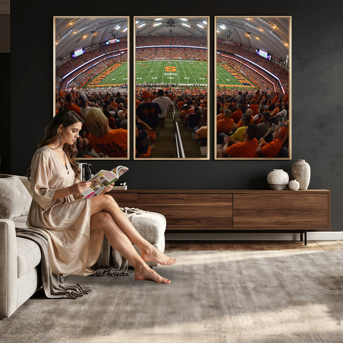43291-MGV-CV-36X24 - Syracuse University Orange Football Canvas Print, Football Team Print - Syracuse JMA Wireless Dome