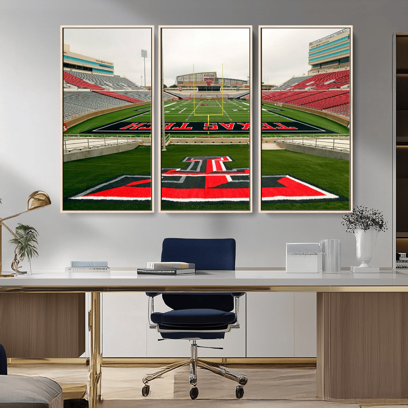 MGV-FC-48X32-3P - Texas Tech Red Raiders Football Team Print - Lubbock Jones AT&T Stadium Wall Art Canvas Print