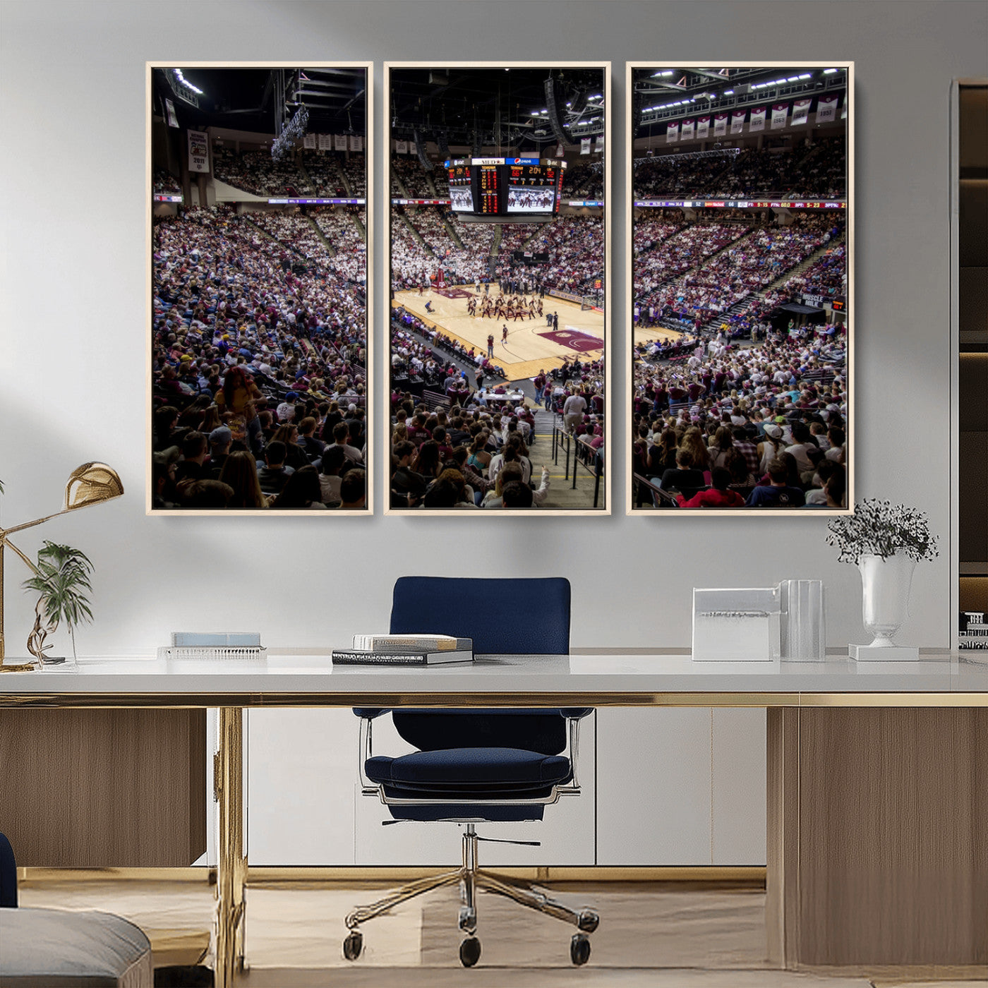 MGV-FC-48X32-3P - University of Nebraska Cornhuskers Basketball Team Print - Lincoln Red Arena Wall Art Canvas Print