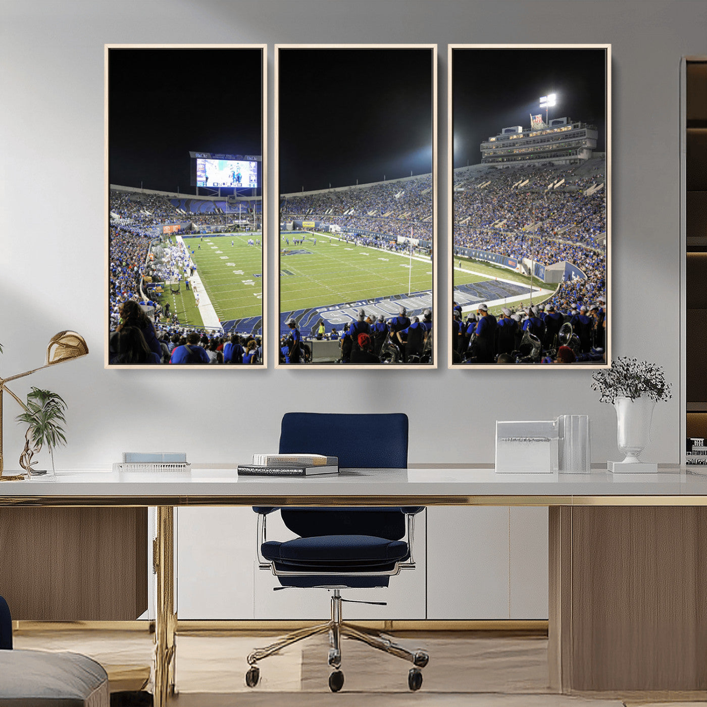 MGV-FC-48X32-3P - University of Memphis Tigers Football Team Print - Memphis Simmons Bank Liberty Stadium Wall Art