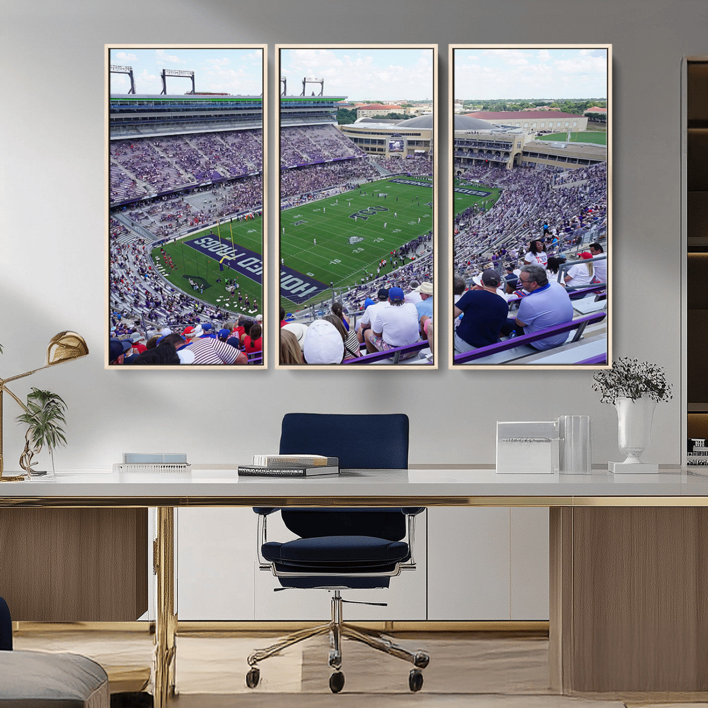 MGV-FC-48X32-3P - The Texas Christian University TCU Horned Frogs Football Team Print - Fort Worth Amon G. Carter