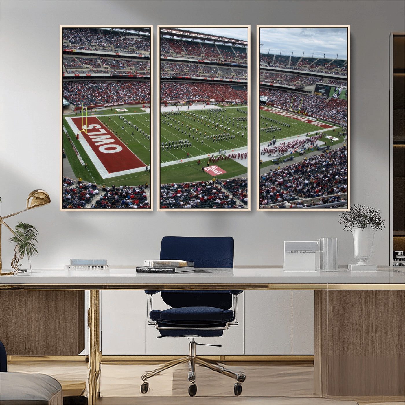 MGV-FC-48X32-3P - The Temple University Owls Athletics Team Print - Philadelphia Lincoln Financial Field Stadium Wall