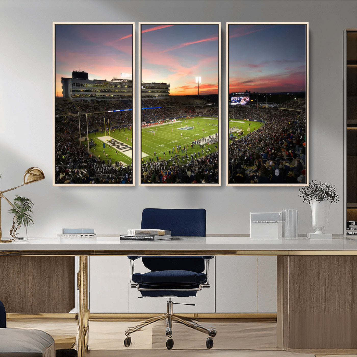 MGV-FC-48X32-3P - The University of Connecticut UCONN Huskies Football Team Print - East Hartford Pratt & Whitney