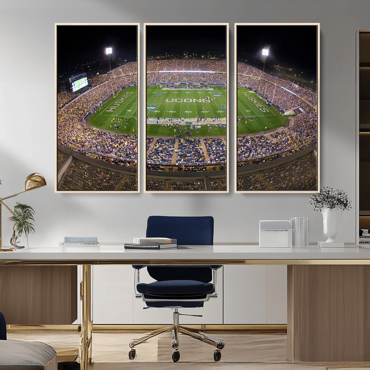 MGV-FC-48X32-3P - The University of Connecticut UCONN Huskies Football Team Print - East Hartford Pratt & Whitney