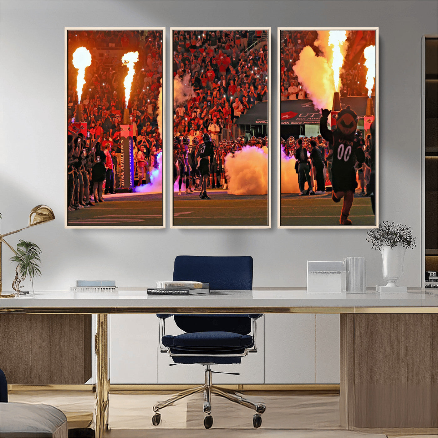 MGV-FC-48X32-3P - The University of Texas at San Antonio Roadrunners Football Team Print - San Antonio Alamodome Wall