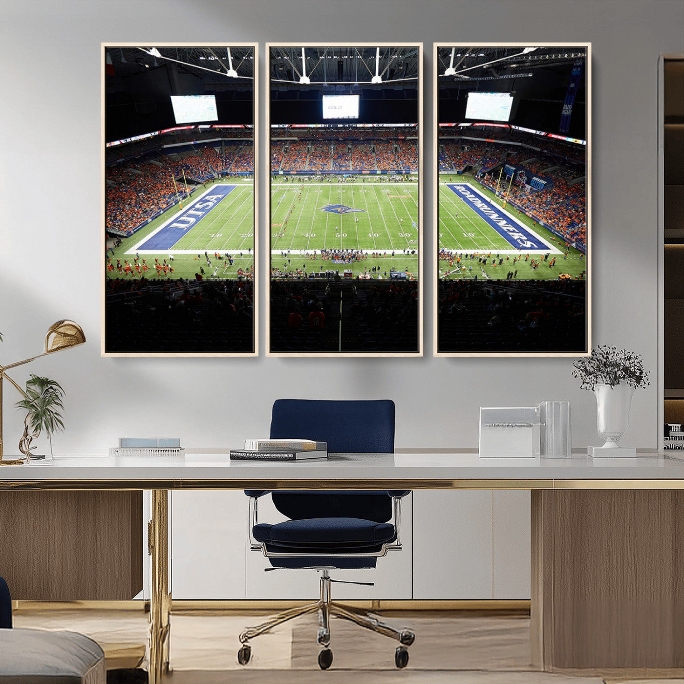 MGV-FC-48X32-3P - The University of Texas at San Antonio Roadrunners Football Team Print - San Antonio Alamodome Wall