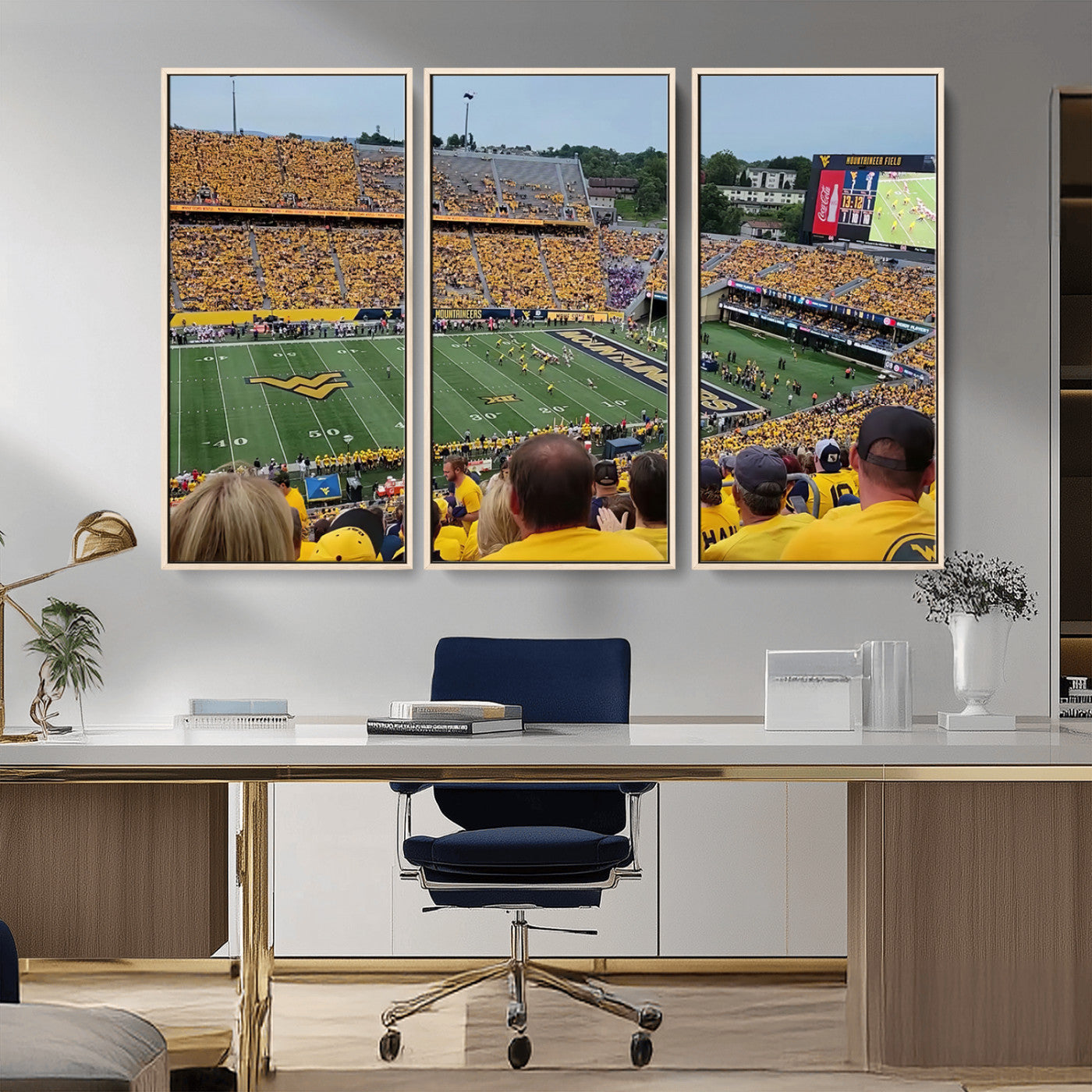 MGV-FC-48X32-3P - Puskar Stadium Canvas Print Wall Art - Morgantown Print - West Virginia University Mountaineers
