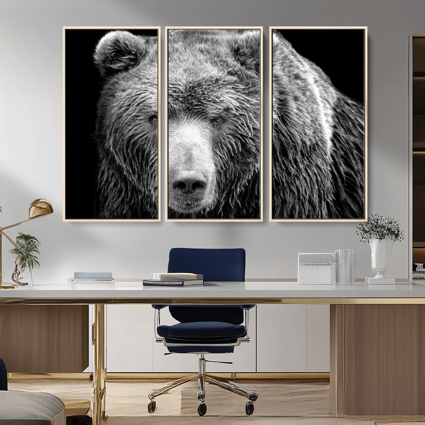 MGV-FC-48X32-3P - 399 Grizzly Bear Canvas Print | Ready to Hang Wall Art | Rustic Farmhouse & Cabin Decor | Wildlife