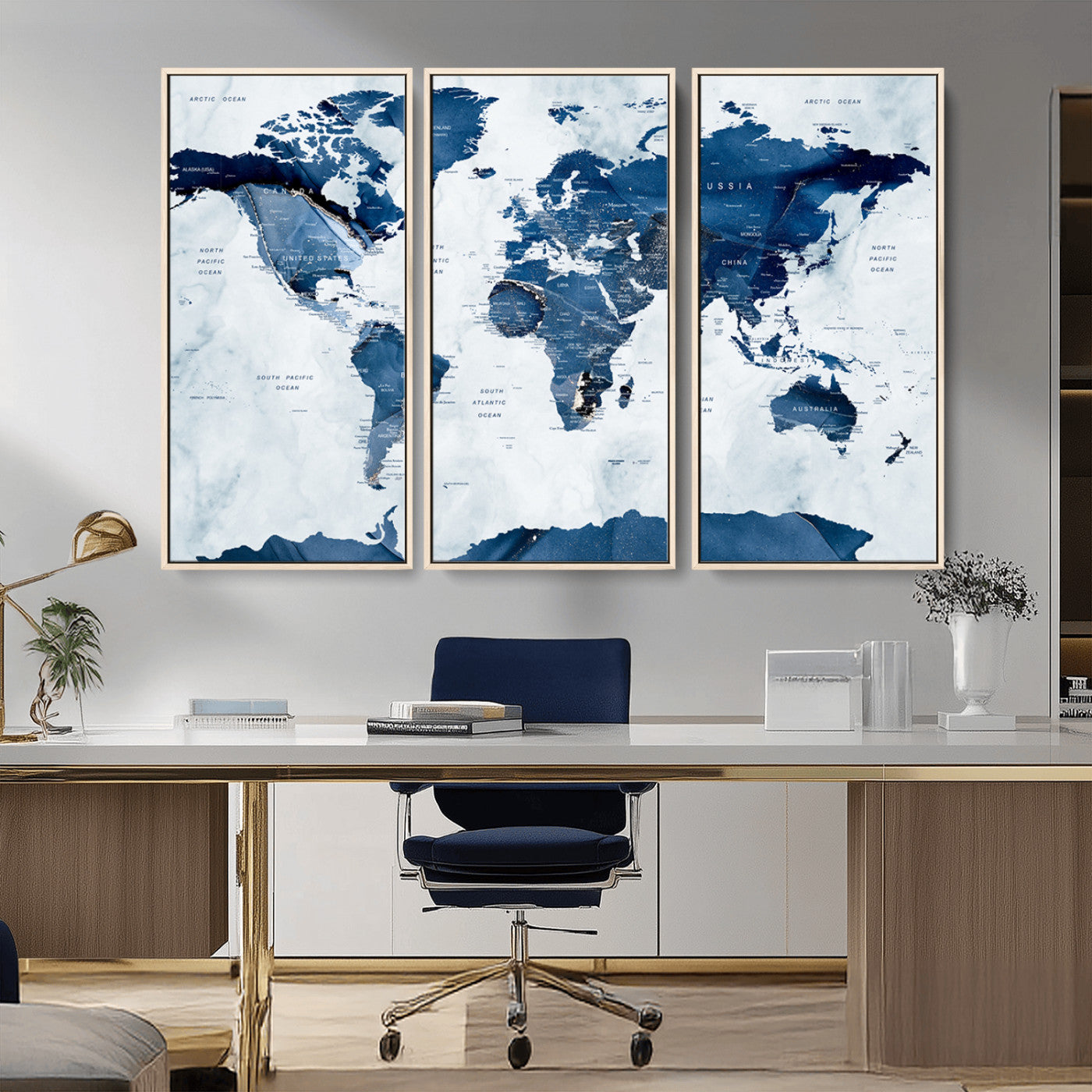 MGV-FC-48X32-3P - Push Pin World Map Canvas Print – Framed Wall Art for Couples to Track Their Travels – Anniversary