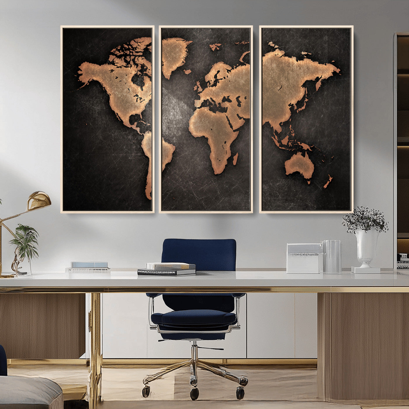 MGV-FC-48X32-3P - Push Pin World Map Canvas Print – Framed Wall Art for Couples to Track Their Travels – Anniversary