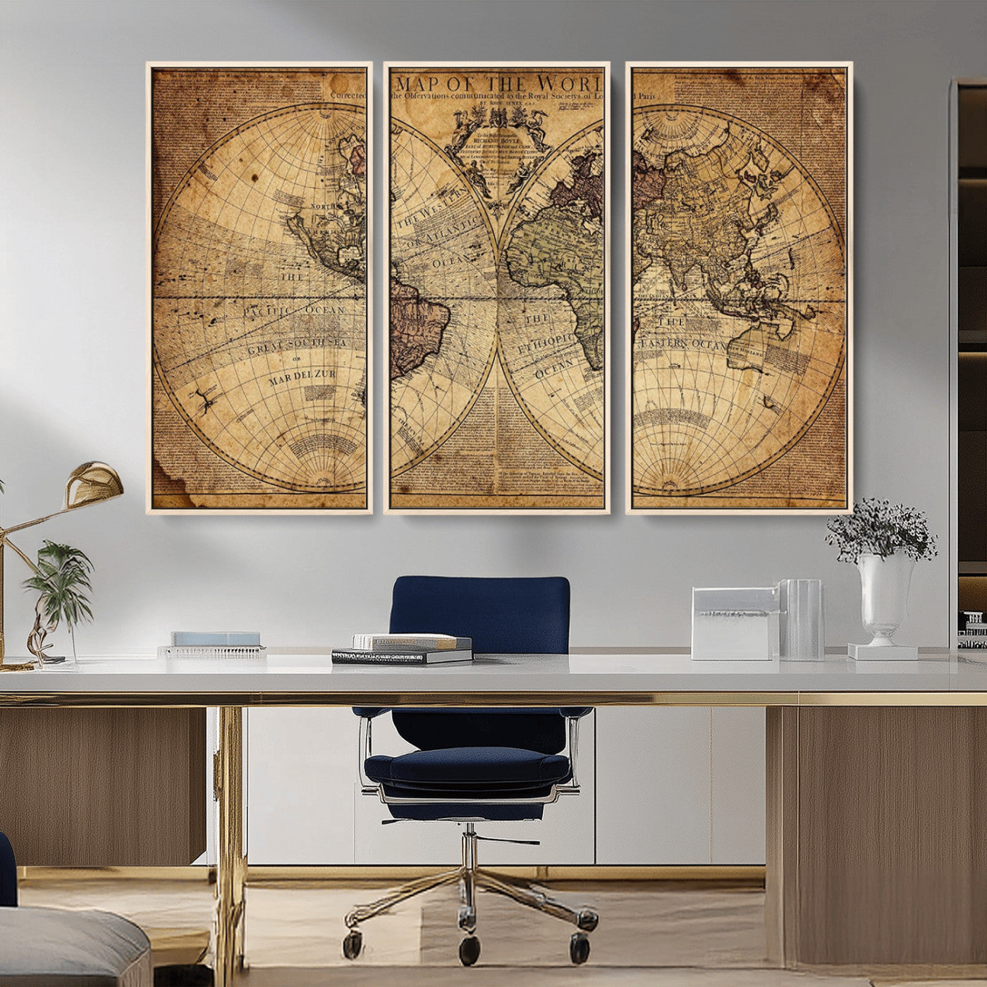 MGV-FC-48X32-3P - Push Pin World Map Canvas Print – Framed Wall Art for Couples to Track Their Travels – Anniversary
