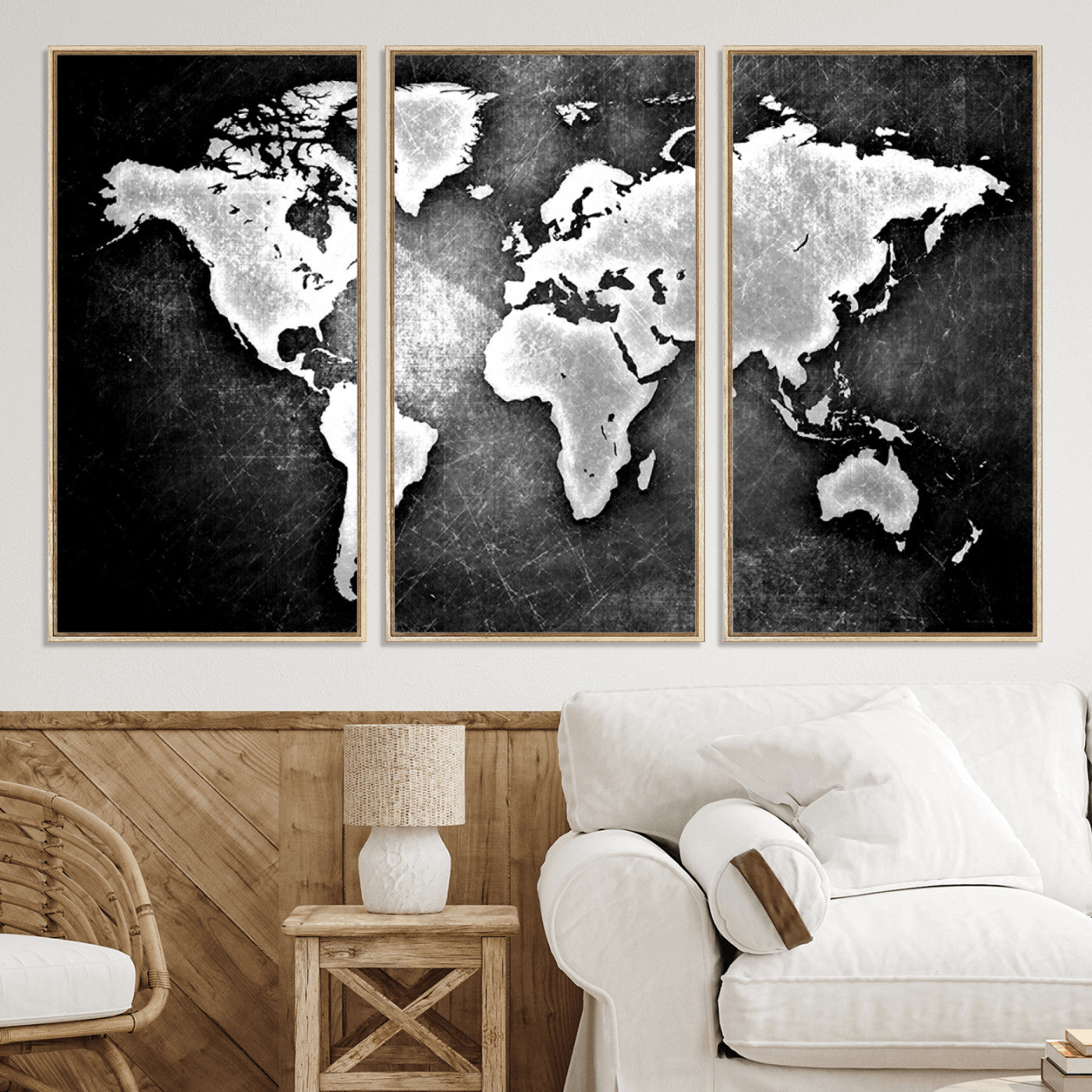 World Map Wall Art Canvas Print – Framed Wall Art for Anniversary Gift or Home Adventure Decor