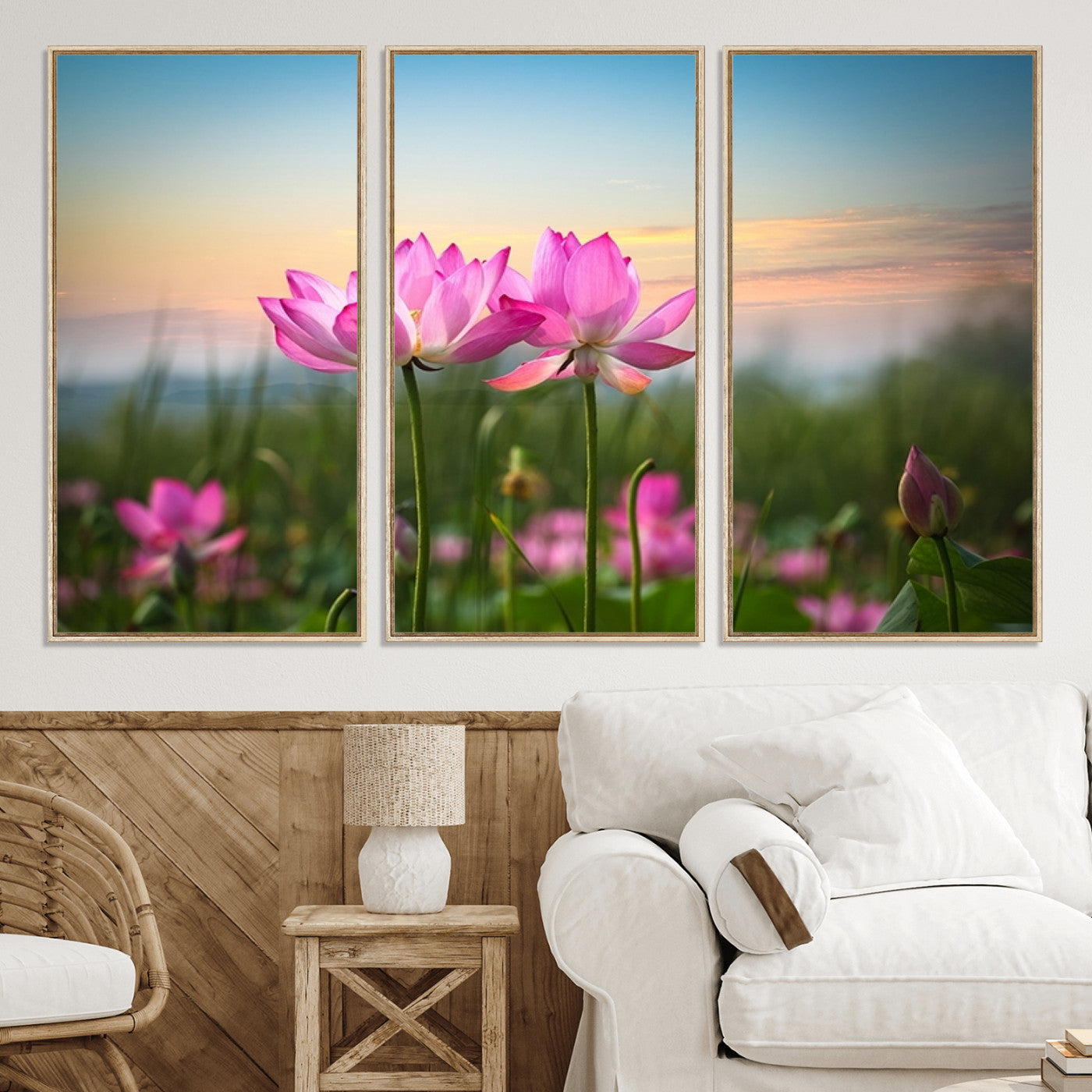 64234-MGV-CV-36X24-Pink Flower on the Mountain Canvas Print, Framed Pink Flower Canvas Wall Art