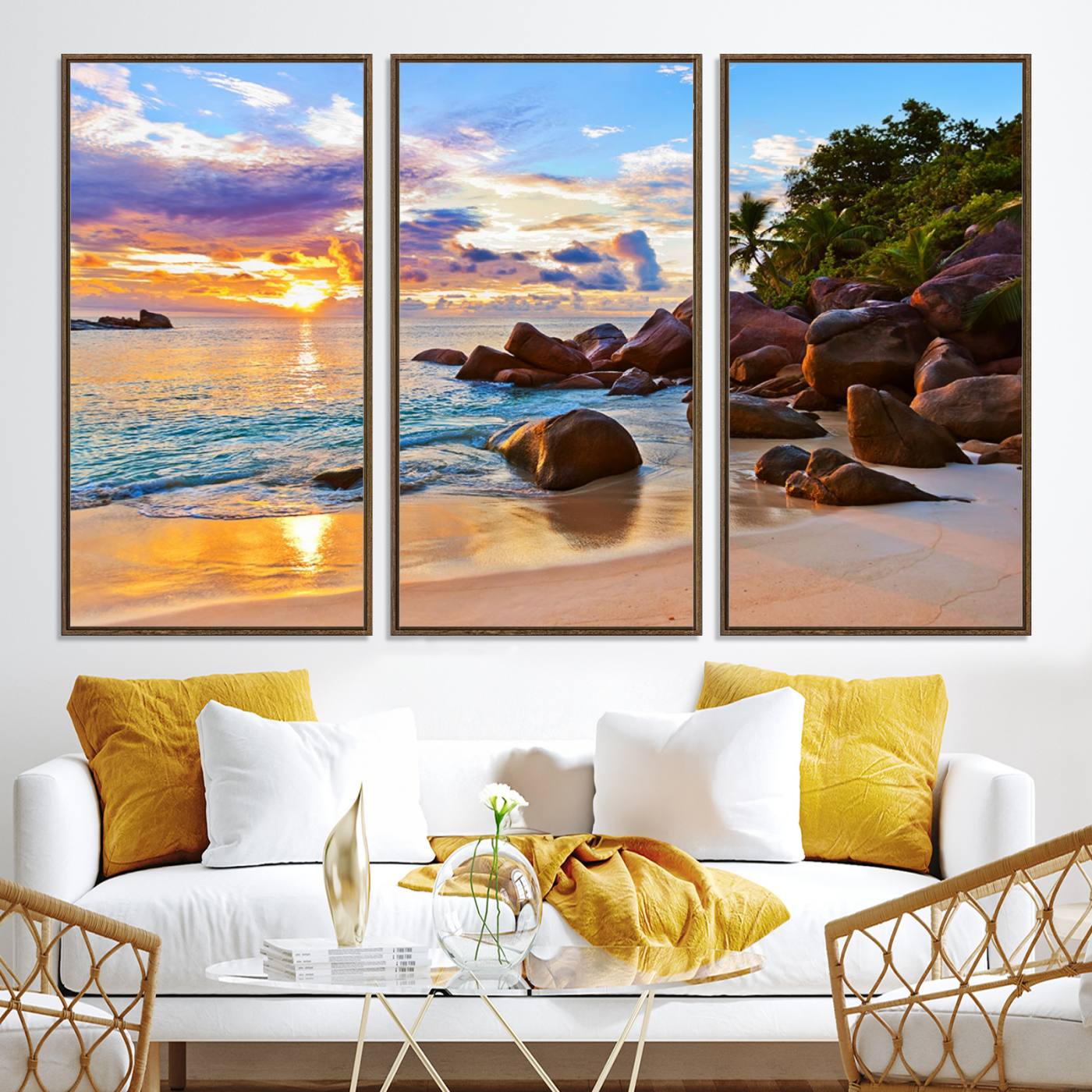 43209-MGV-CV-36X24-Tropical Island Beach Sunset Canvas Print