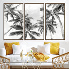 Edit-Images-Black and White Palm Tree Wall Art – Monochrome Tropical Canvas Print for Coastal or Minimalist Living Room Decor