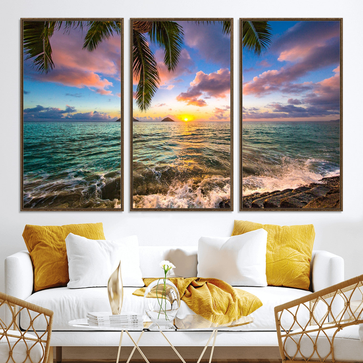 85985-MGV-CV-36X24-Framed Tropical Sunset Art Canvas Print