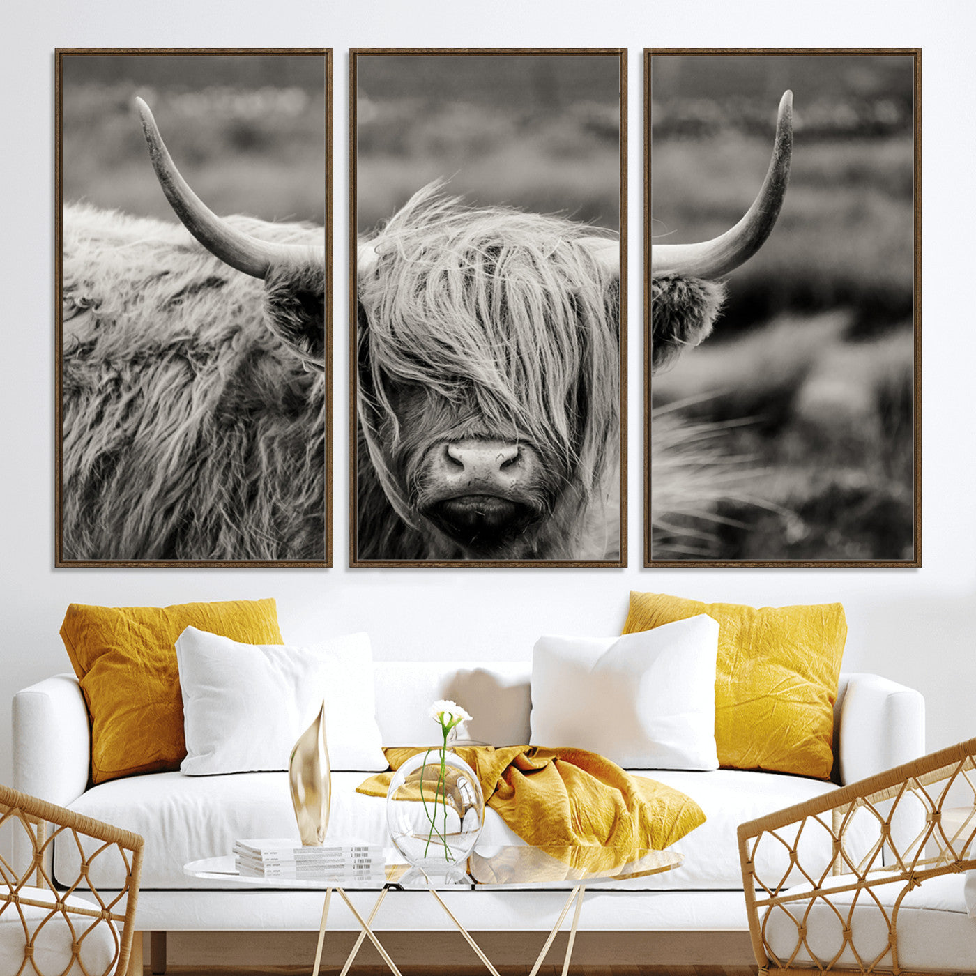 67365-MGV-CV-36X24-Cow Focus Canvas Wall Art Print