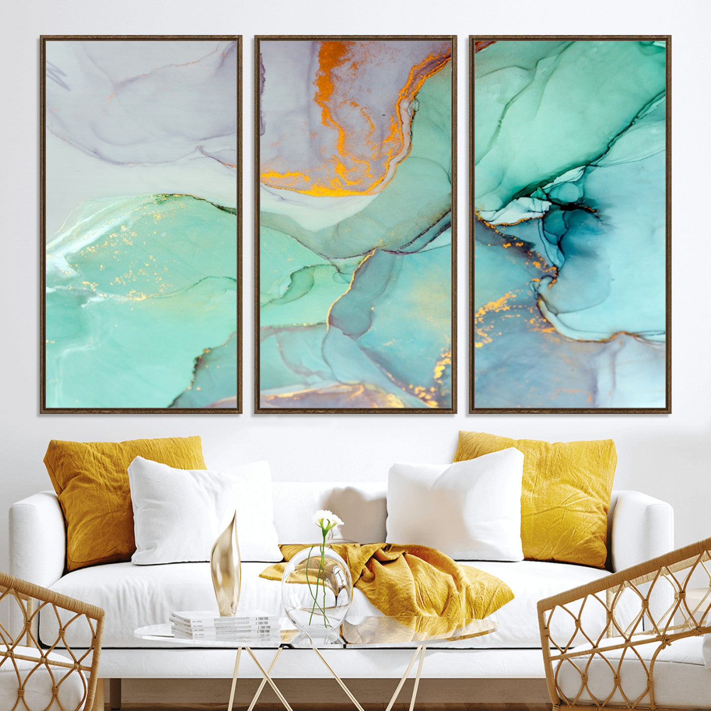 36934-MGV-CV-36X24-Colorful Marble Fluid Effect Canvas Wall Art Print