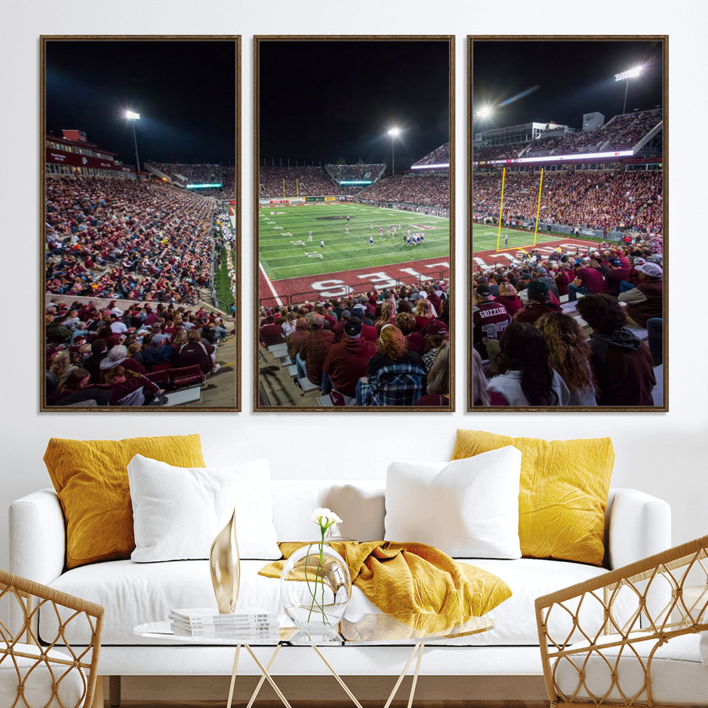 56191-MGV-CV-36X24-American Football Wall Art Canvas Print, Stadium Sport Wall Art Print