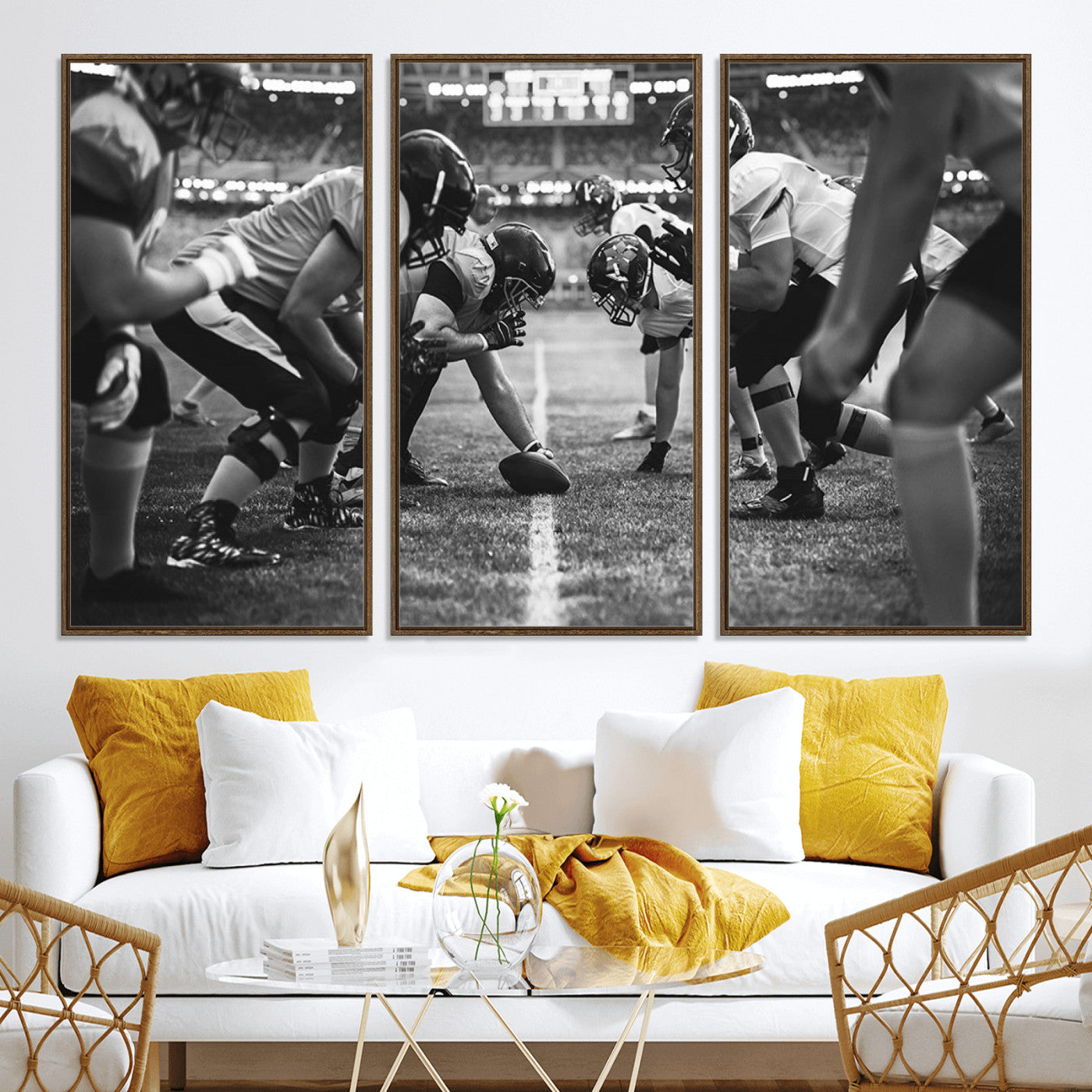 13273-MGV-CV-36X24-American Football Wall Art Canvas Print, Stadium Sport Wall Art Print