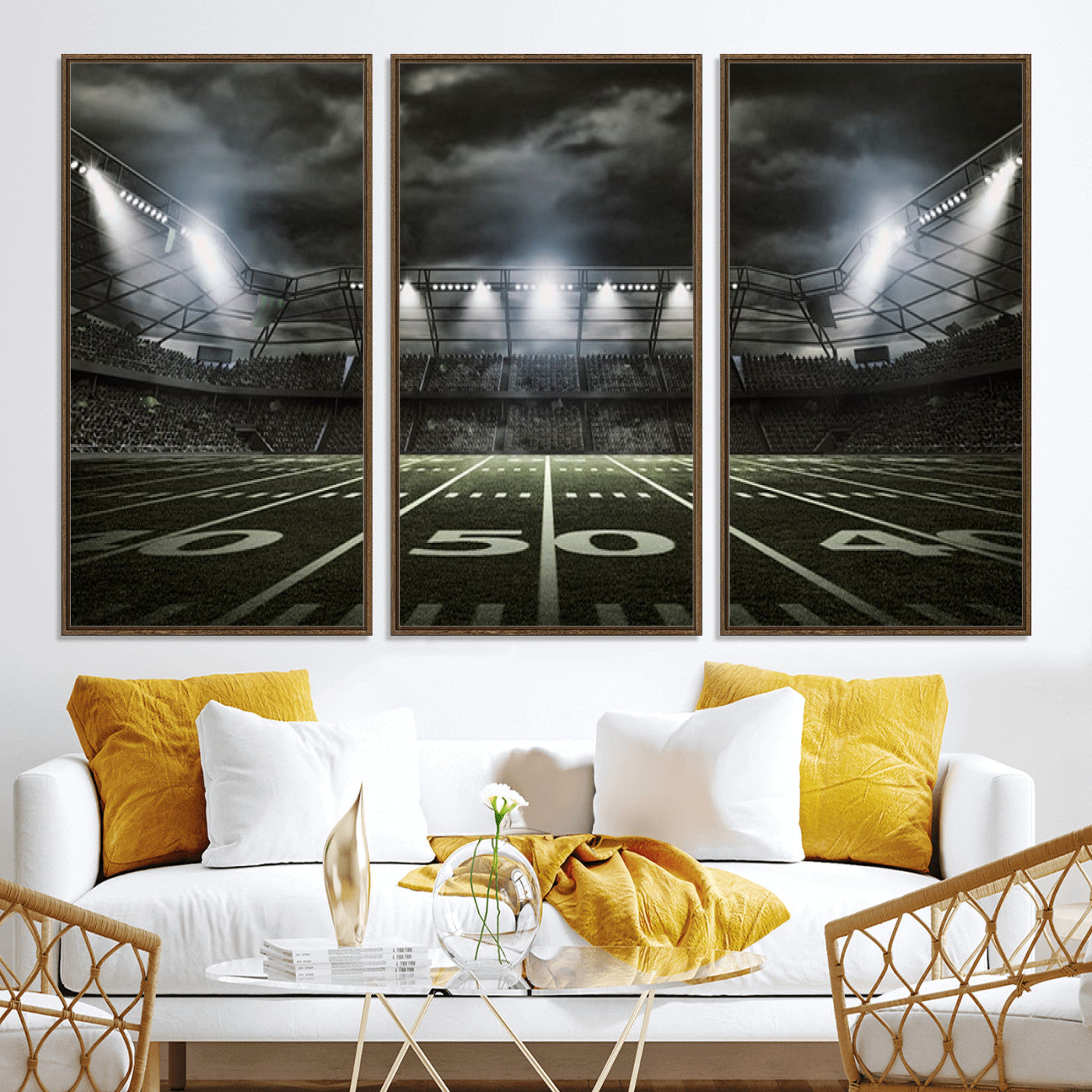 90107-MGV-CV-36X24-American Football Stadium Wall Art Canvas Print, Stadium Sport Wall Art Print