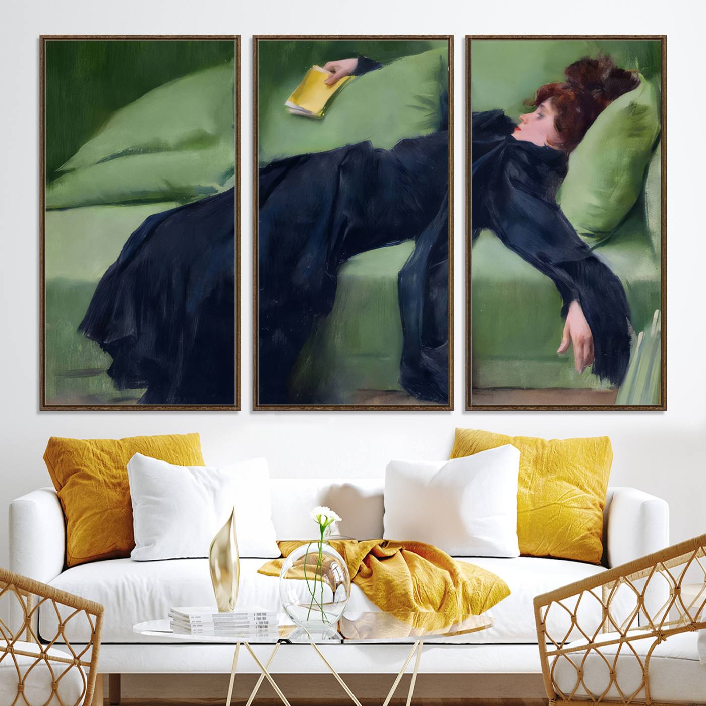 17725-MGV-CV-30X20-Decadent Girl by Ramon Casas Wall Art Canvas Print, Framed Decadent Girl Canvas Print