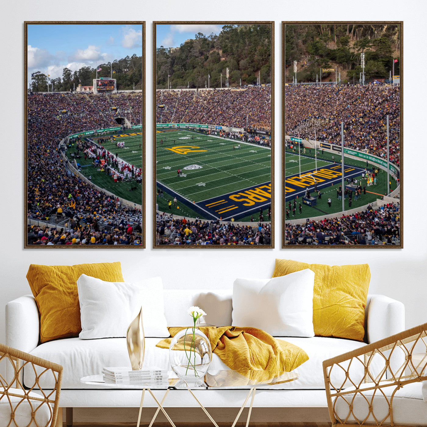 38054-MGV-CV-36X24-University of California Golden Bears Football Team Print - Berkeley California Memorial Stadium Art Canvas Print