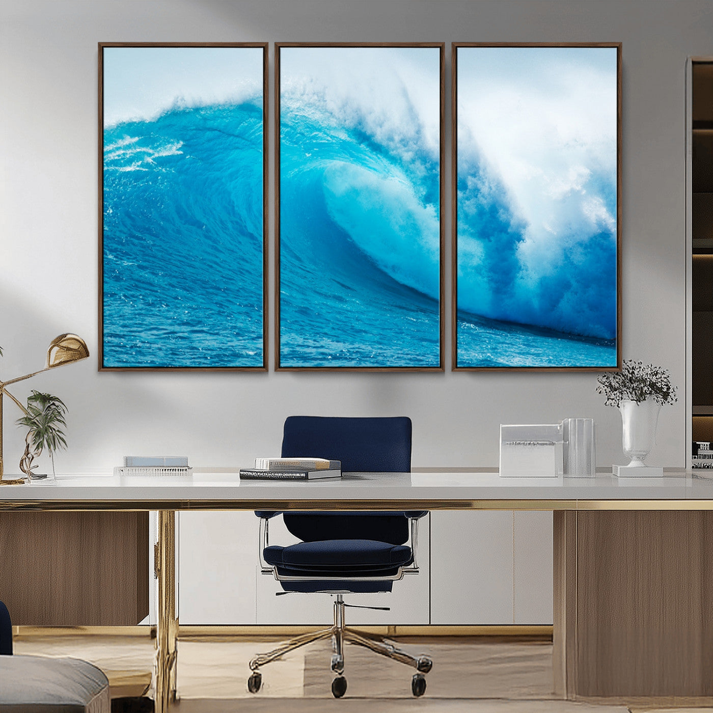 MGV-FC-48X32-3P - Big Ocean Surfing Wave Wall Art Canvas Print