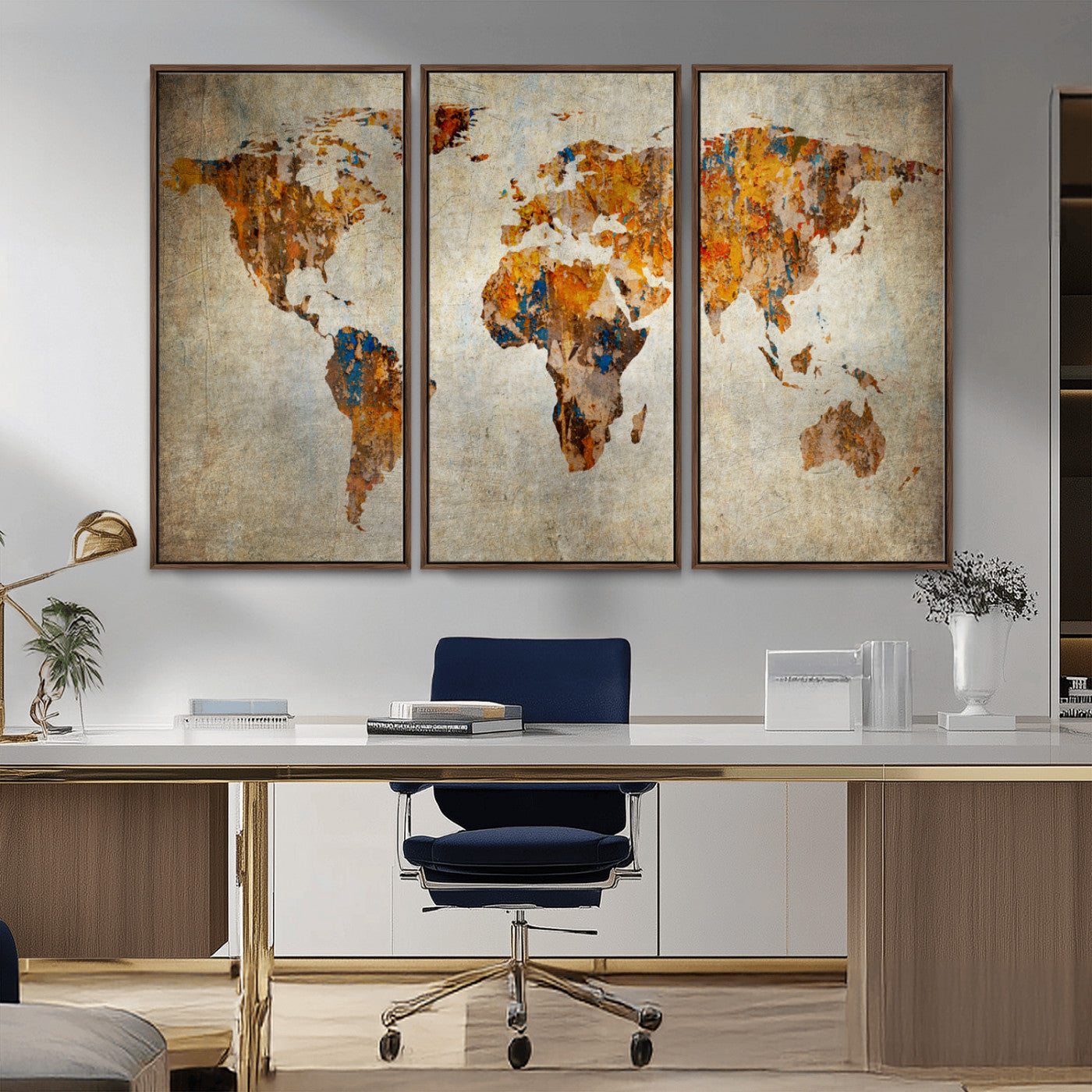 MGV-FC-48X32-3P - Push Pin World Map Canvas Print – Framed Wall Art for Couples to Track Their Travels – Anniversary