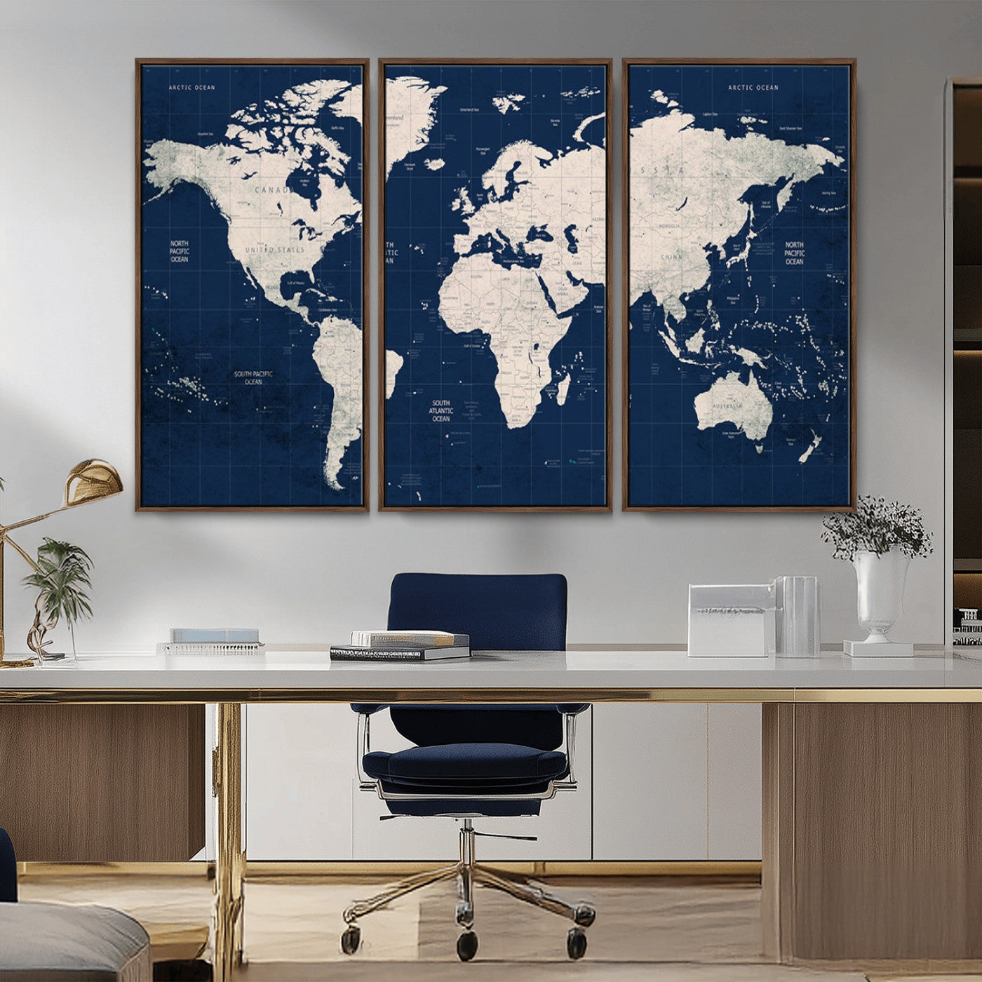 17866-MGV-CV-36X24-Push Pin World Map Canvas Print – Framed Wall Art for Couples to Track Their Travels – Anniversary