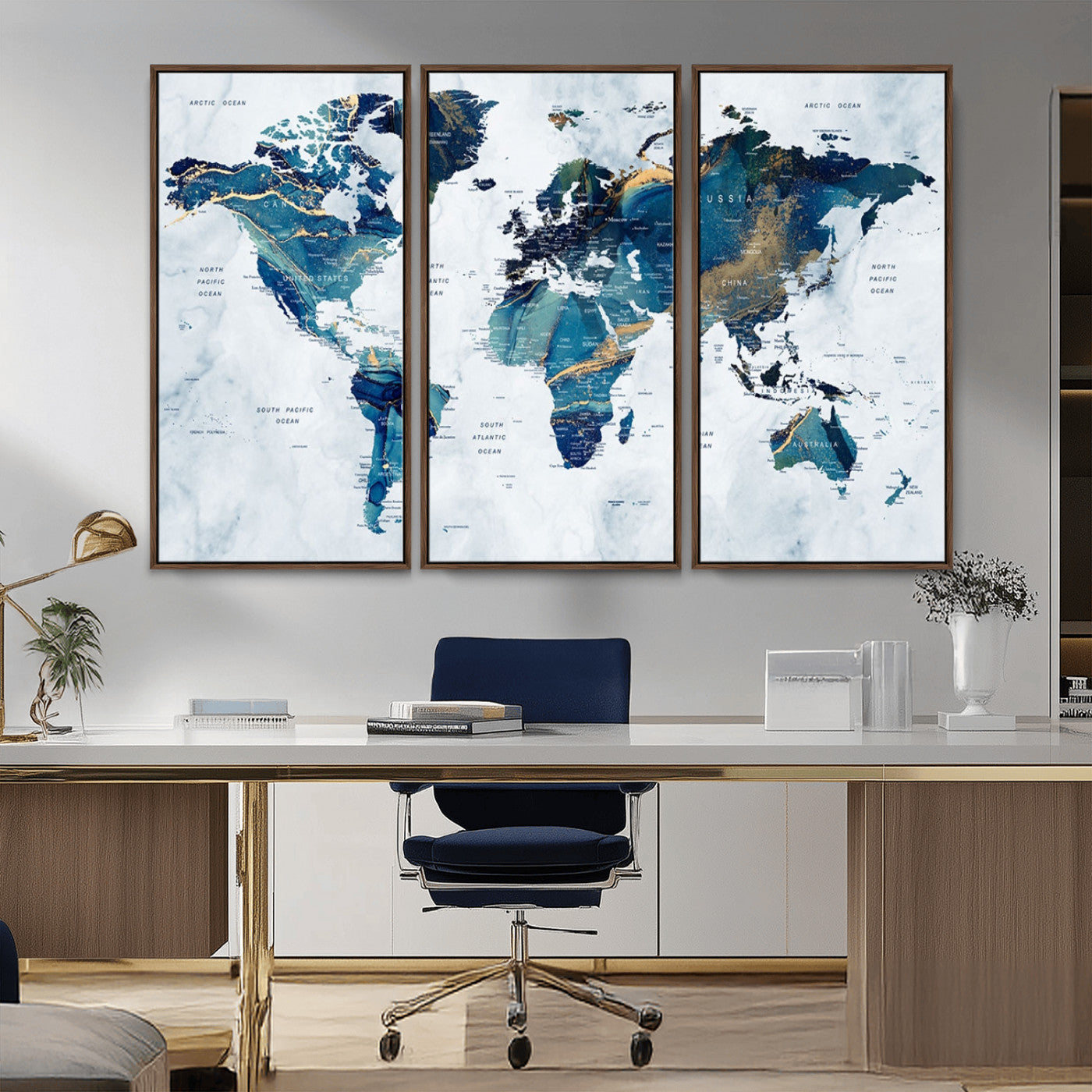 MGV-FC-48X32-3P - Push Pin World Map Canvas Print – Framed Wall Art for Couples to Track Their Travels – Anniversary
