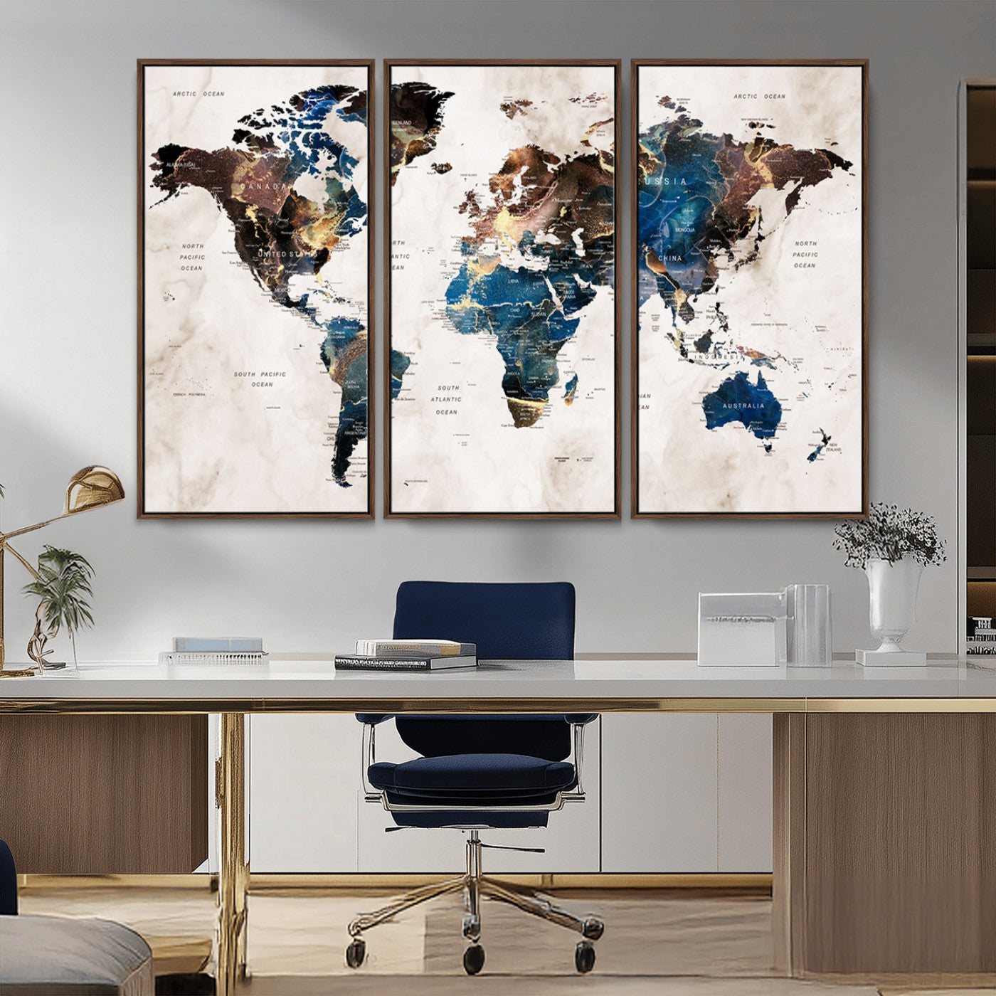 MGV-FC-48X32-3P - Push Pin World Map Canvas Print – Framed Wall Art for Couples to Track Their Travels – Anniversary