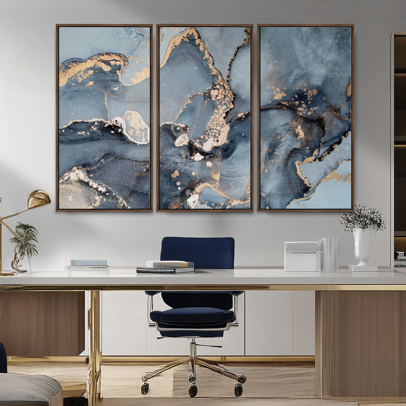 MGV-FC-48X32-3P - Multipanel Marble Fluid Effect Wall Art Abstract Canvas Wall Art Print