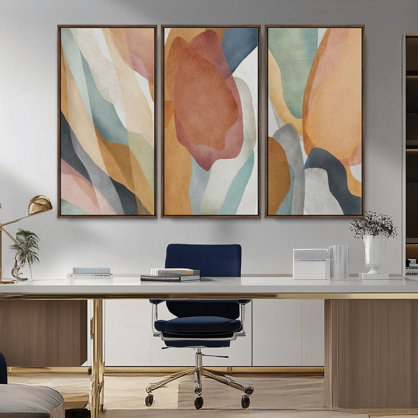 MGV-FC-48X32-3P - Boho Wall Art Canvas Print Set, Watercolor Boho Wall Art Canvas